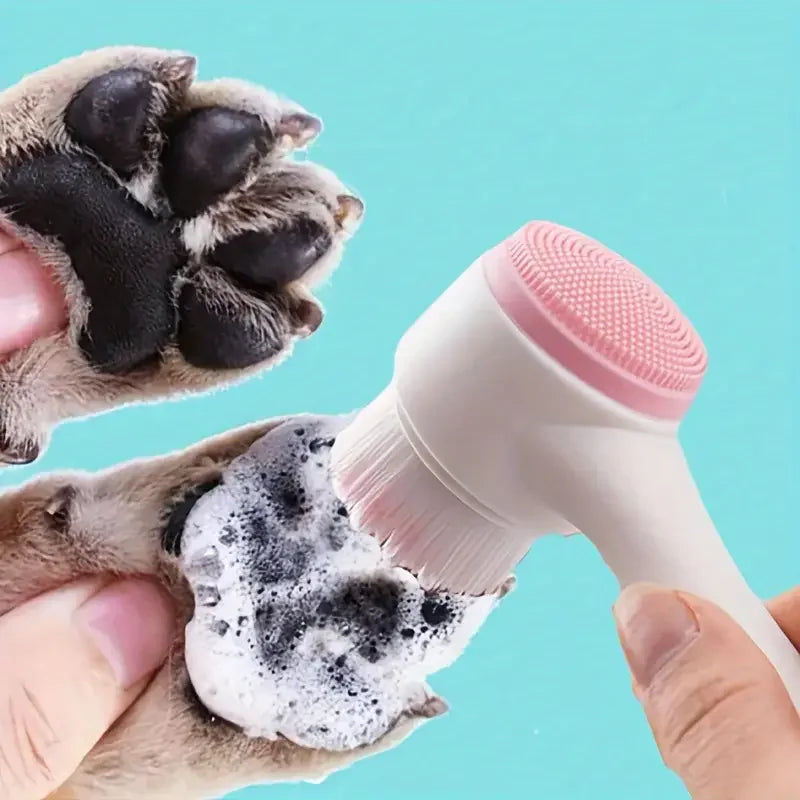 Silicone Pet Paw Cleaner & Massage Brush – Dual-Sided Grooming Tool