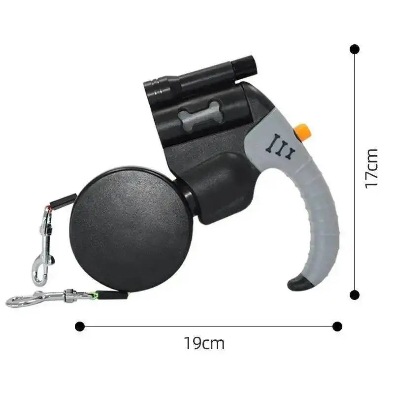 Dual Dog Retractable Leash – 3M Double-Headed Lead with LED Light