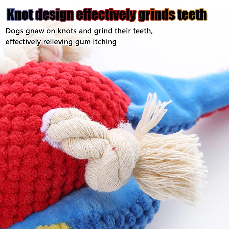 # Product Title

**Parrot Squeaky Dog Toy – Fun Plush Toy for Small & Medium Dogs**