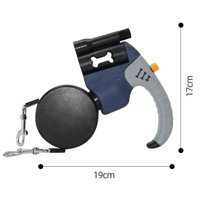 Dual Dog Retractable Leash – 3M Double-Headed Lead with LED Light