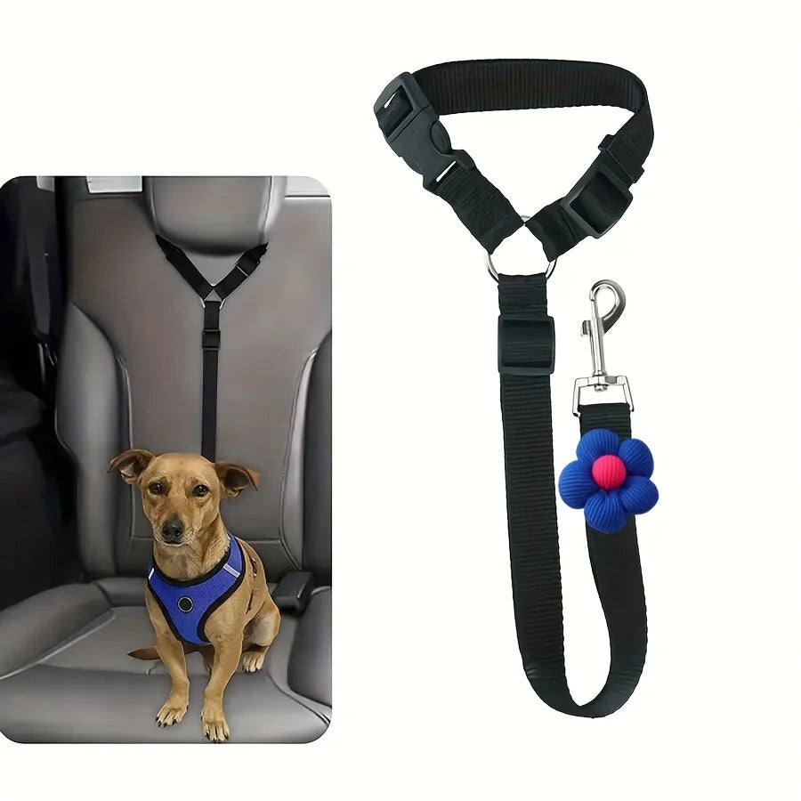 Adjustable Dog Car Seat Belt – Secure & Comfortable Safety Leash