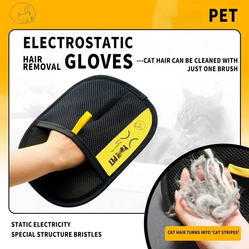 Pet Hair Removal Glove – Two-Sided Grooming & Cleaning Brush