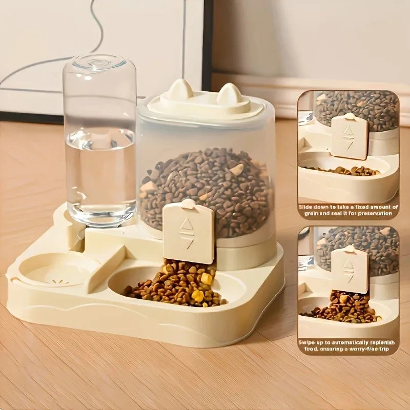 2-in-1 Automatic Pet Feeder & Water Dispenser – Large Capacity