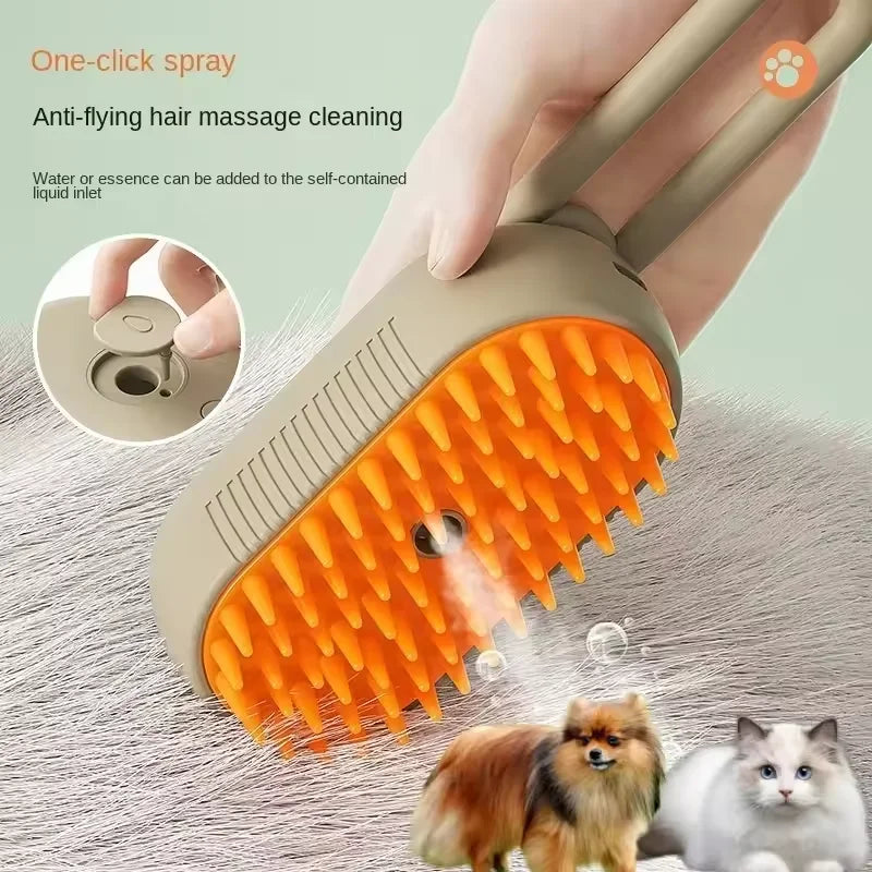 3-in-1 Pet Steam Brush – Hair Remover & Massage Comb