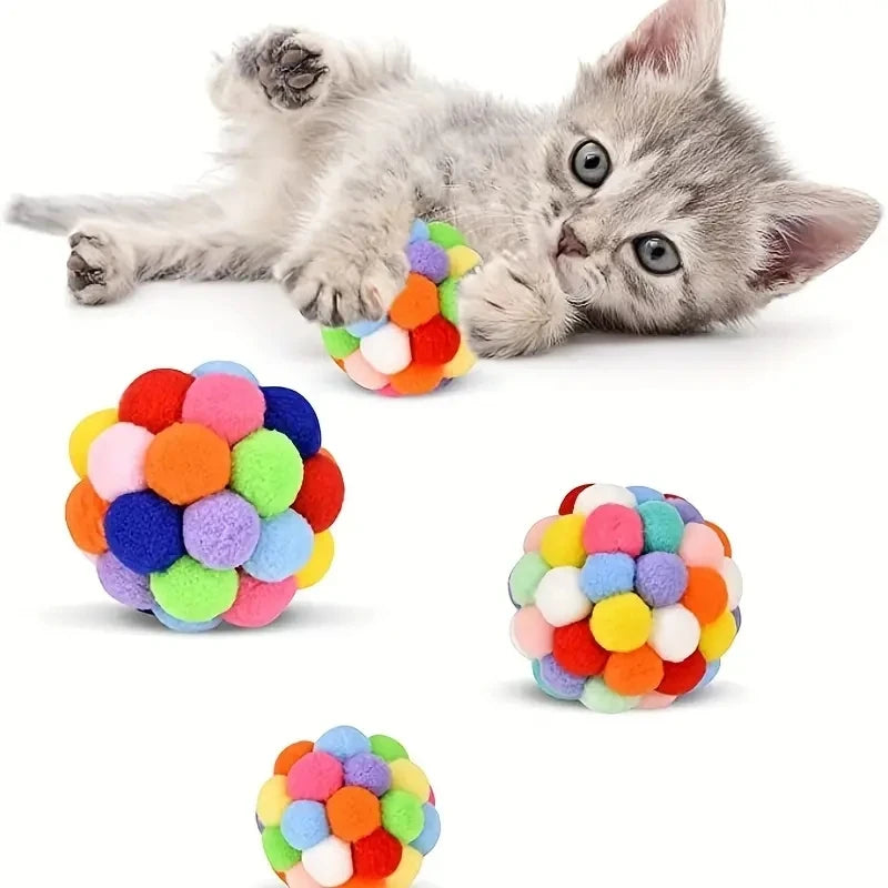 Cat Plush Bell Balls – Colorful Interactive Toy Set