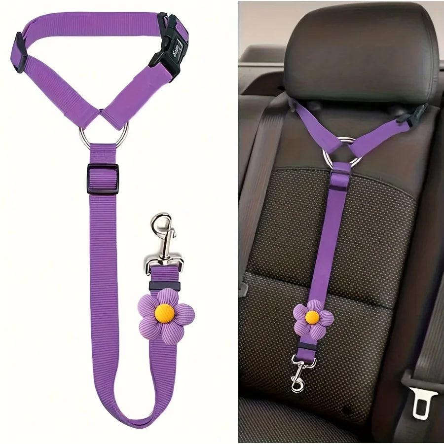 Adjustable Dog Car Seat Belt – Secure & Comfortable Safety Leash