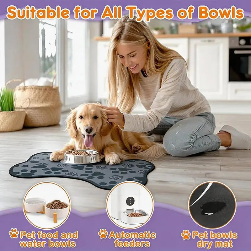 Non-Slip Pet Feeding Mat – Absorbent & Waterproof Bowl Placemat