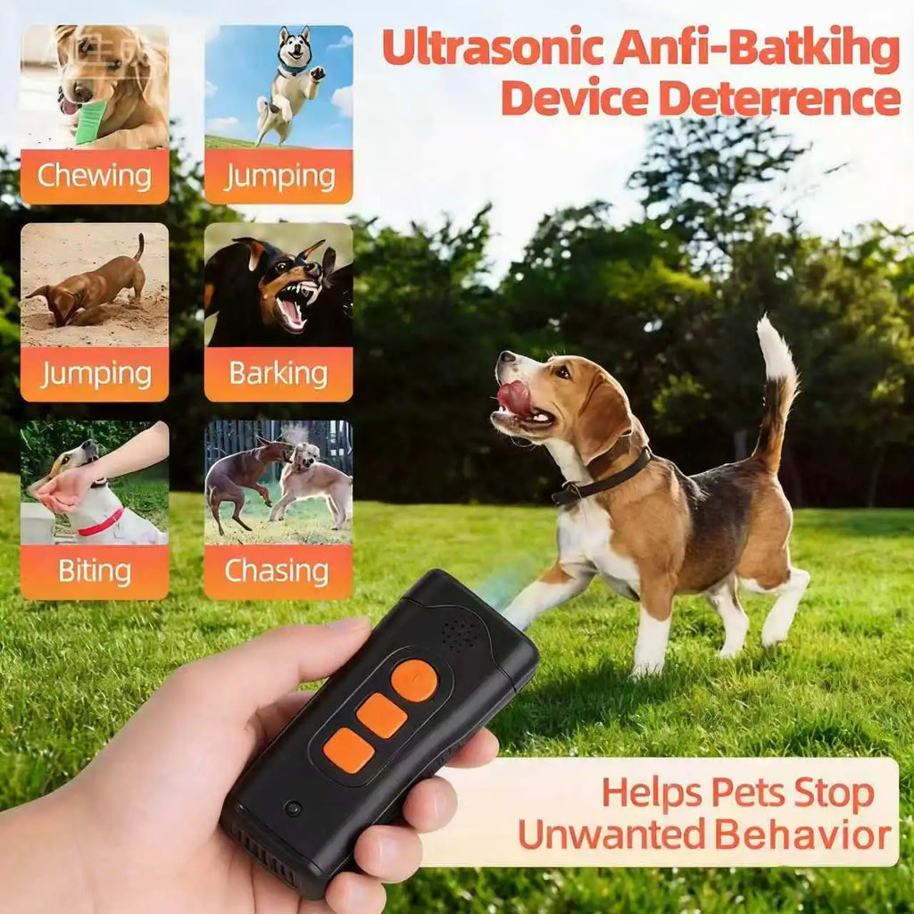 40KHz Ultrasonic Dog Repellent – Rechargeable Anti-Barking Device