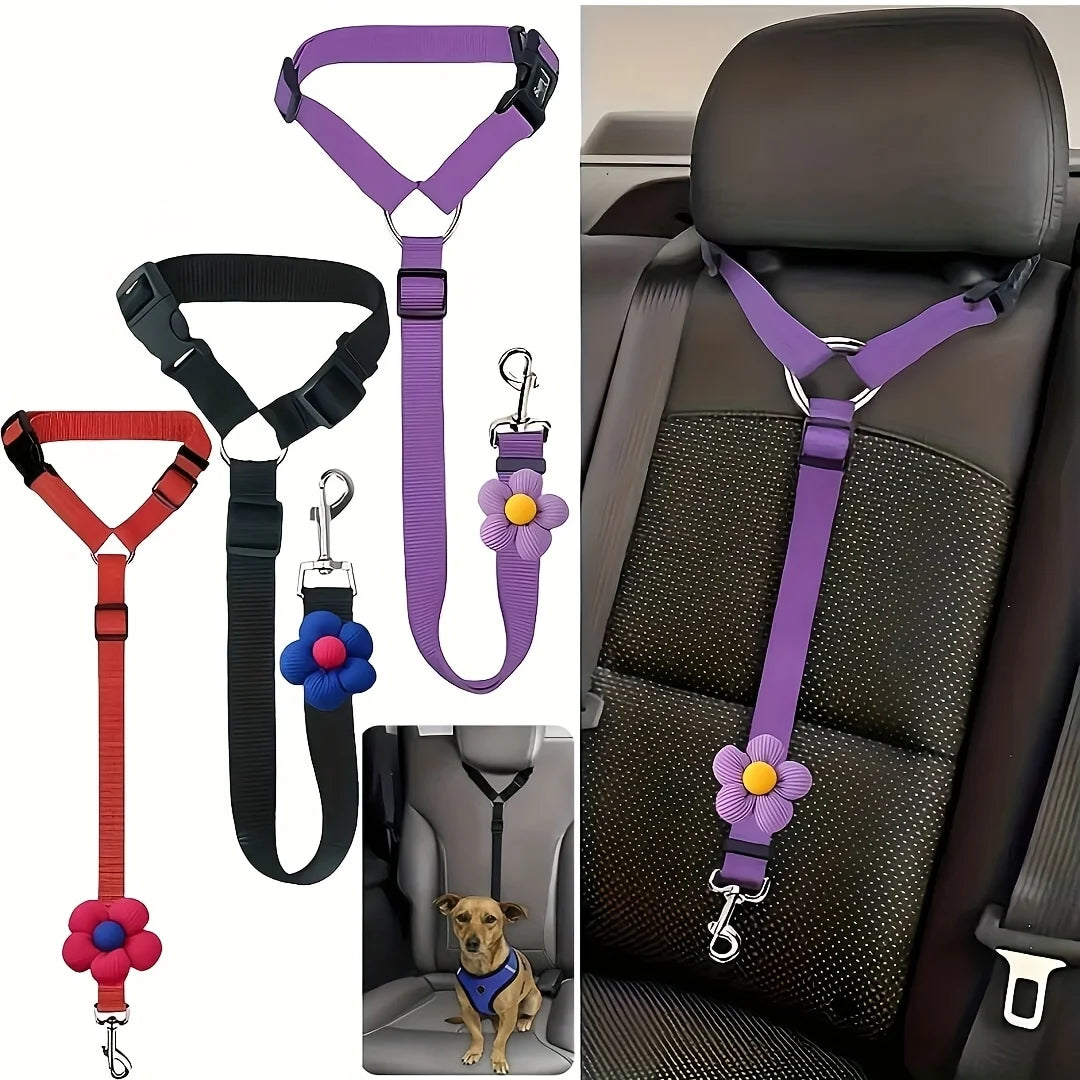 Adjustable Dog Car Seat Belt – Secure & Comfortable Safety Leash