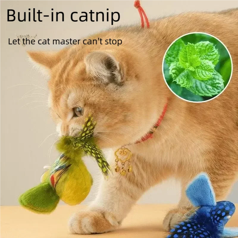 Interactive Flapping Bird Cat Toy – Chirping Sound & Plush Design