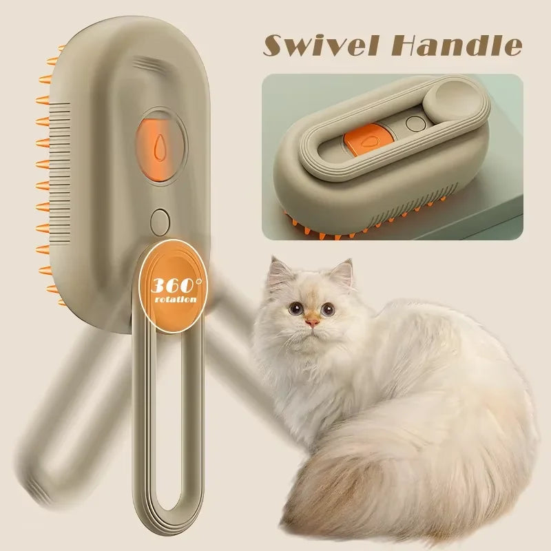 3-in-1 Pet Steam Brush – Hair Remover & Massage Comb