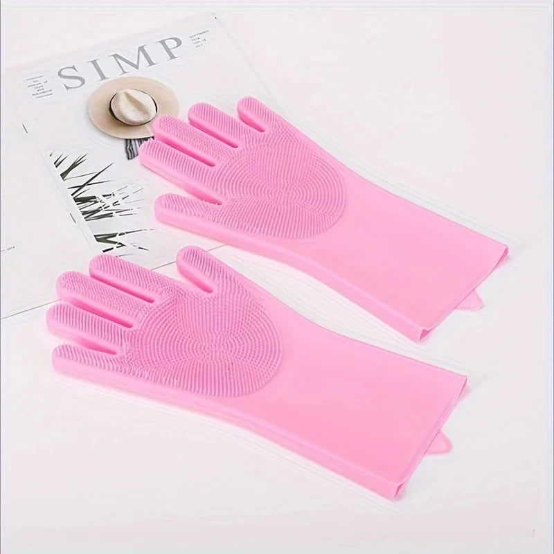 Silicone Pet Bathing Gloves – Grooming & Cleaning Scrubber