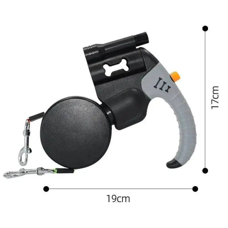 Dual Dog Retractable Leash – 3M Double-Headed Lead with LED Light