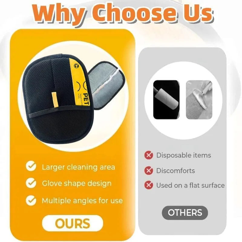 Pet Hair Removal Glove – Two-Sided Grooming & Cleaning Brush