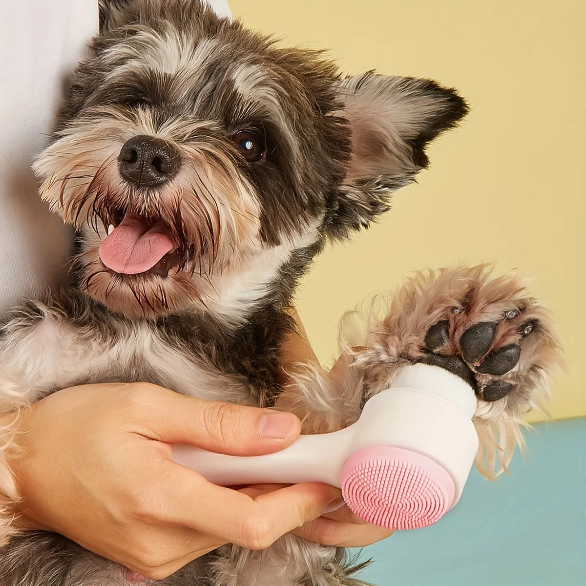 Silicone Pet Paw Cleaner & Massage Brush – Dual-Sided Grooming Tool