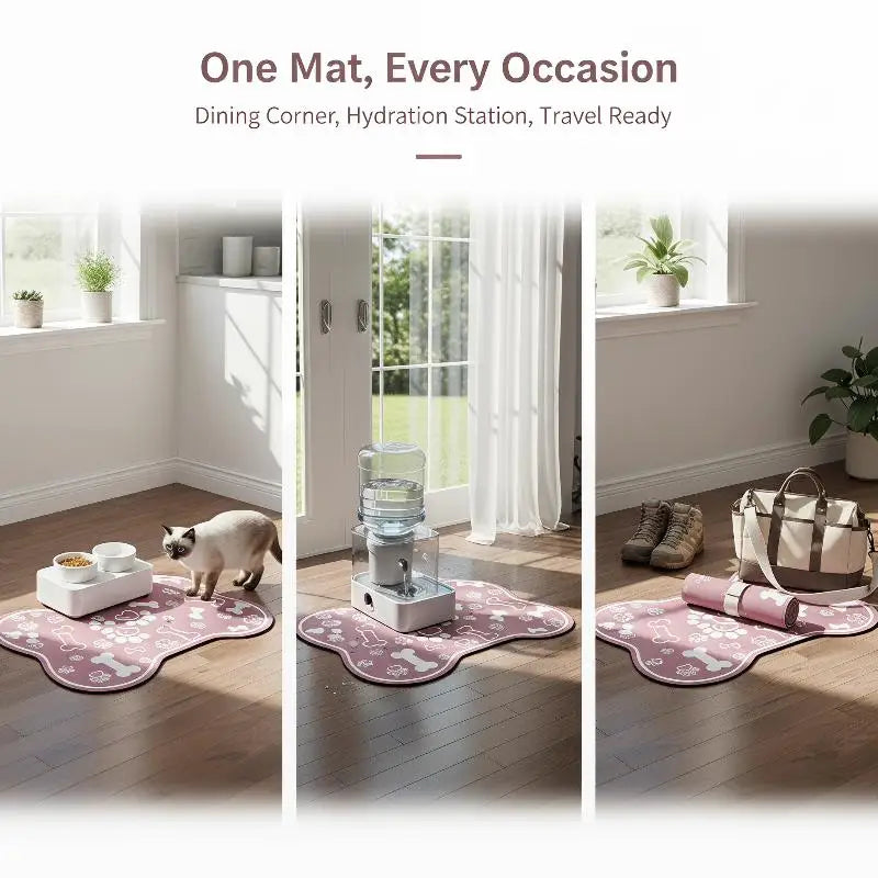 Non-Slip Pet Feeding Mat – Absorbent & Waterproof Bowl Placemat