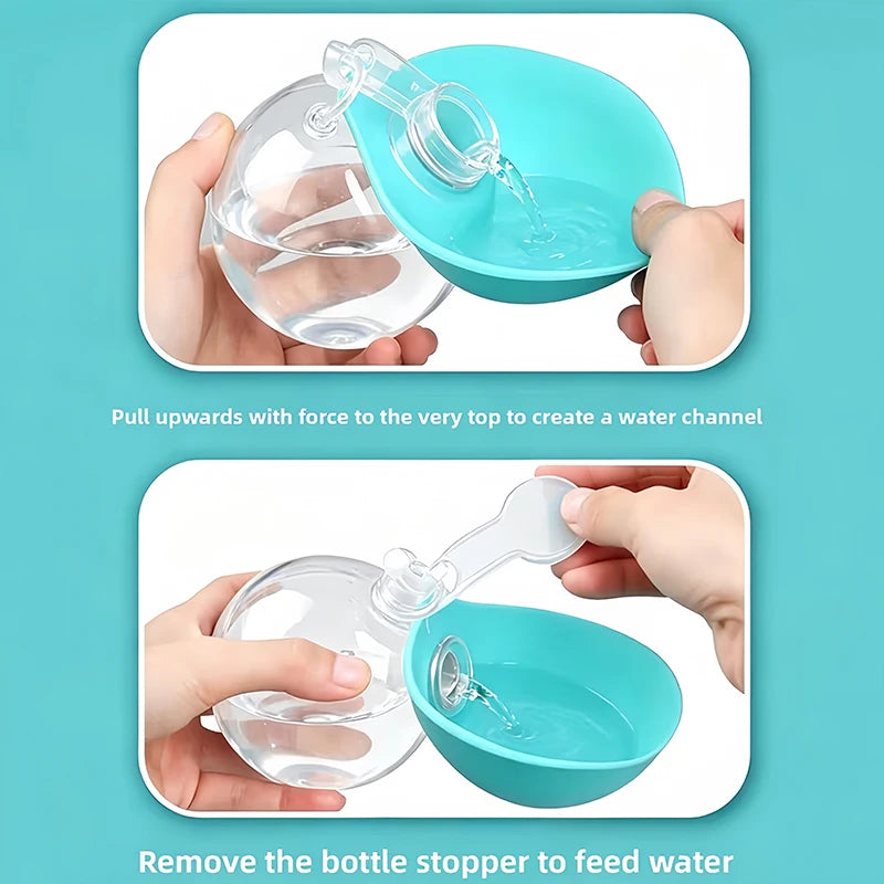 Portable Pet Water Bottle – Foldable Hanging Water Dispenser