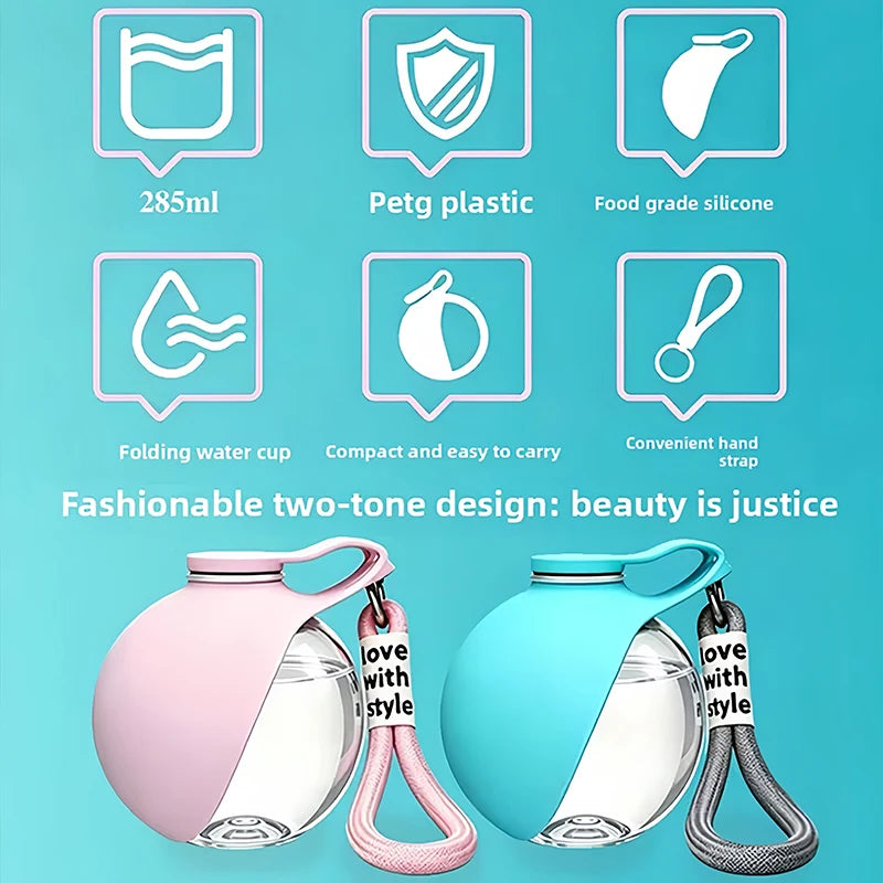 Portable Pet Water Bottle – Foldable Hanging Water Dispenser
