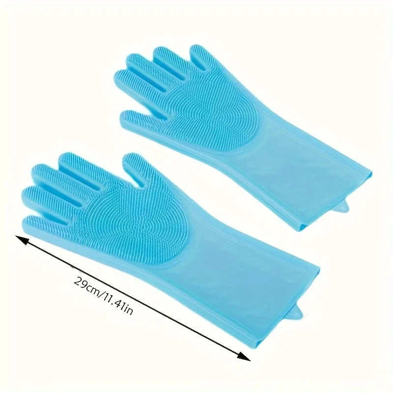 Silicone Pet Bathing Gloves – Grooming & Cleaning Scrubber