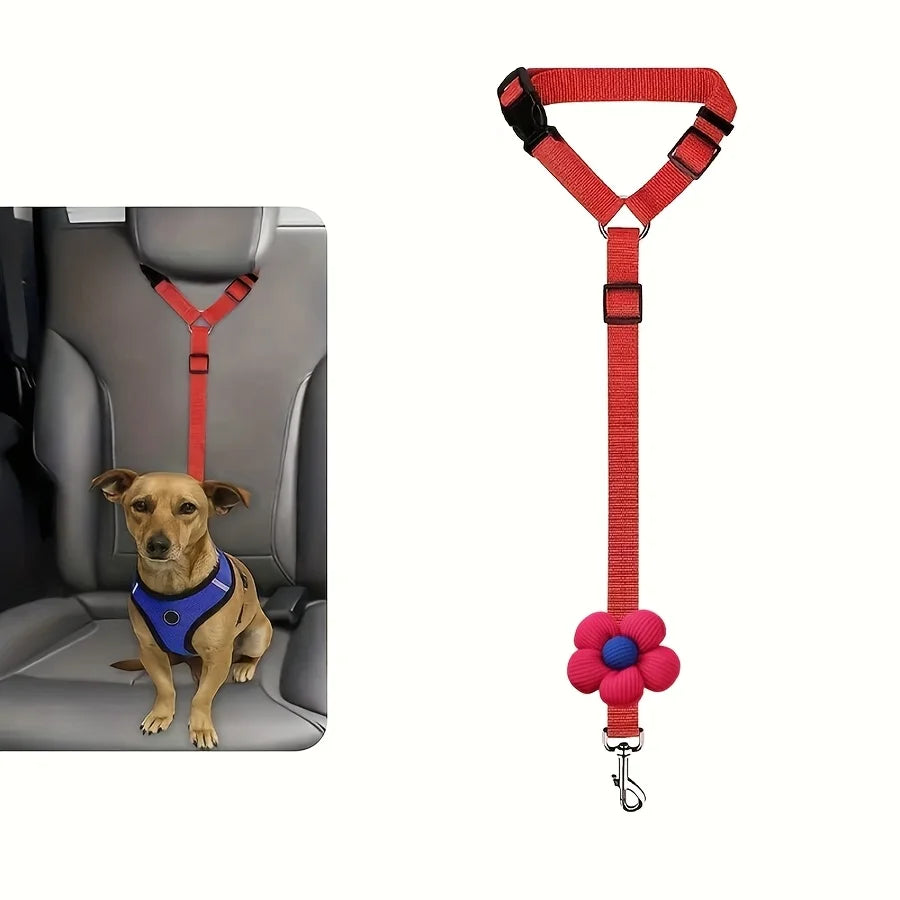 Adjustable Dog Car Seat Belt – Secure & Comfortable Safety Leash