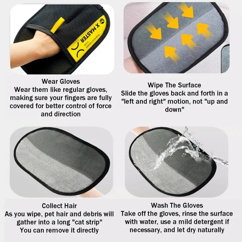 Pet Hair Removal Glove – Two-Sided Grooming & Cleaning Brush
