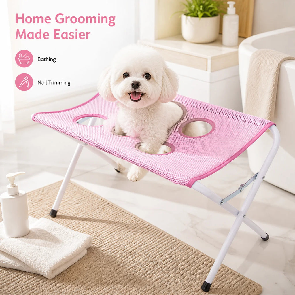 Pet Grooming Hammock – Foldable Bathing & Nail Trimming Holder
