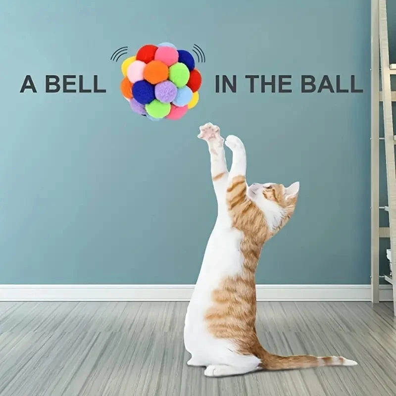 Cat Plush Bell Balls – Colorful Interactive Toy Set