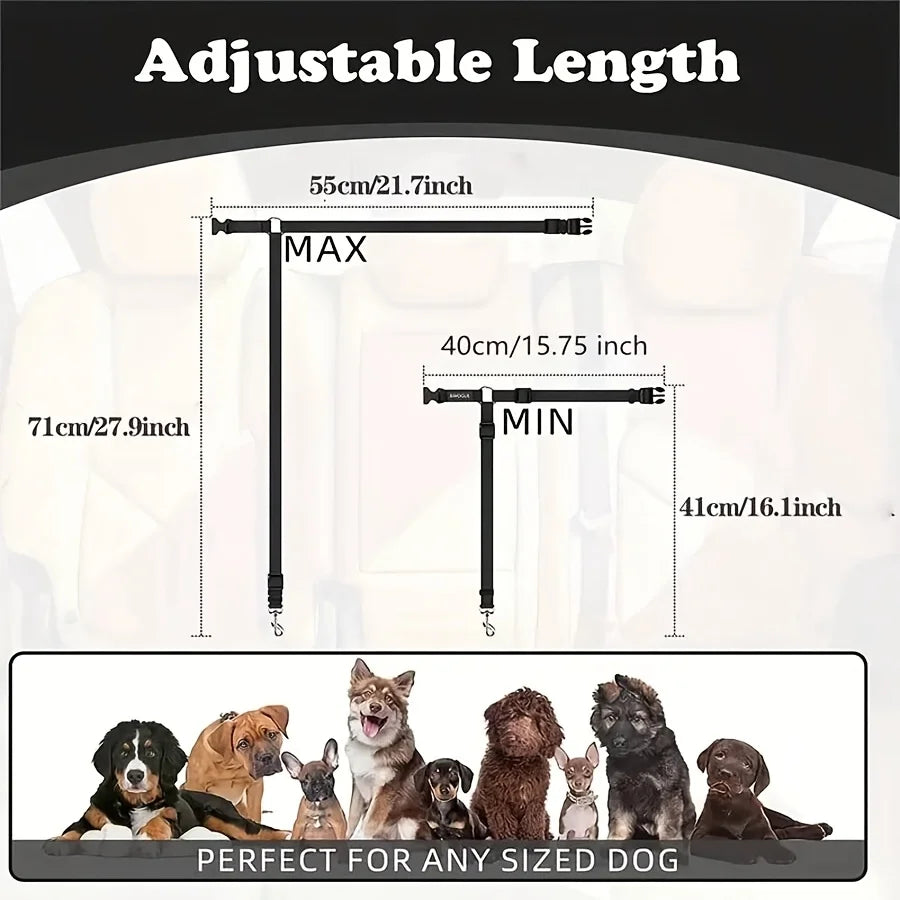 Adjustable Dog Car Seat Belt – Secure & Comfortable Safety Leash
