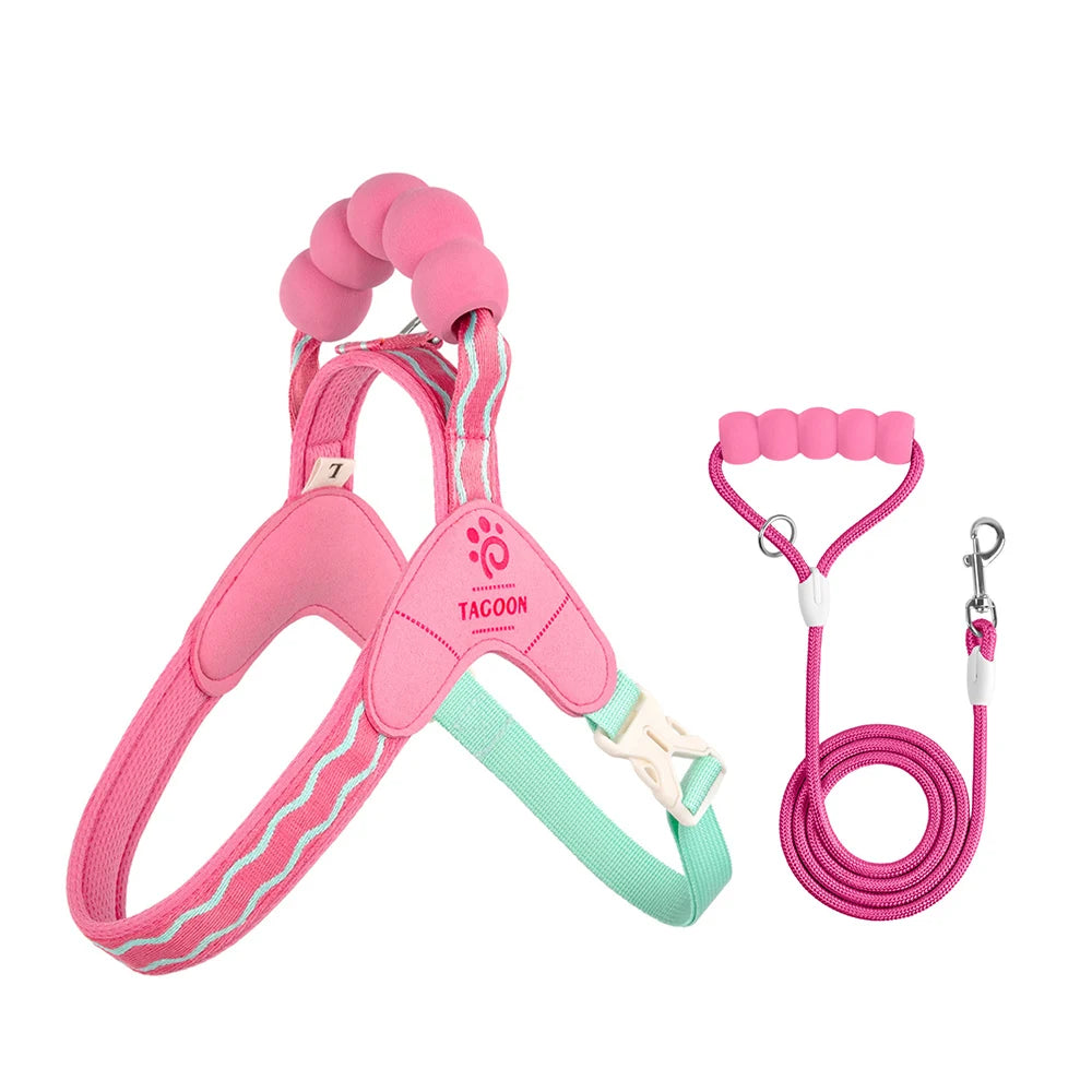 Soft Dog Harness & Leash Set – Breathable Vest for Small Pets