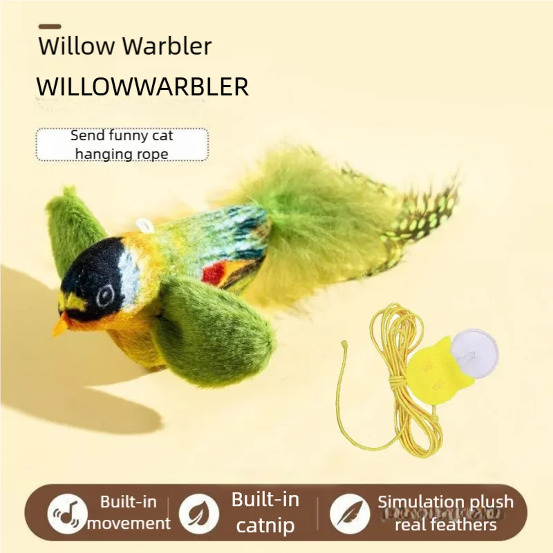 Interactive Flapping Bird Cat Toy – Chirping Sound & Plush Design