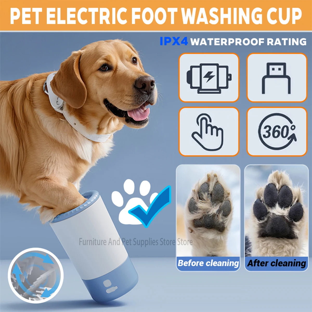 Automatic Pet Paw Cleaner – Electric Dog Foot Washing Cup