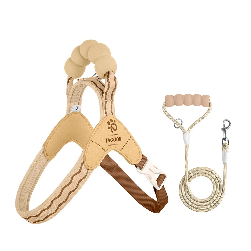 Soft Dog Harness & Leash Set – Breathable Vest for Small Pets