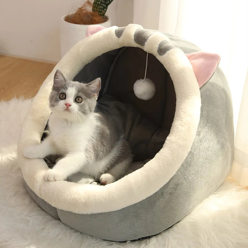 Pet Cave Bed – Cozy Foldable Tent for Cats & Small Dogs