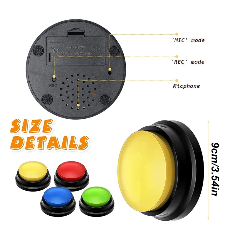 Recordable Pet Talking Button – Interactive Voice Training Toy