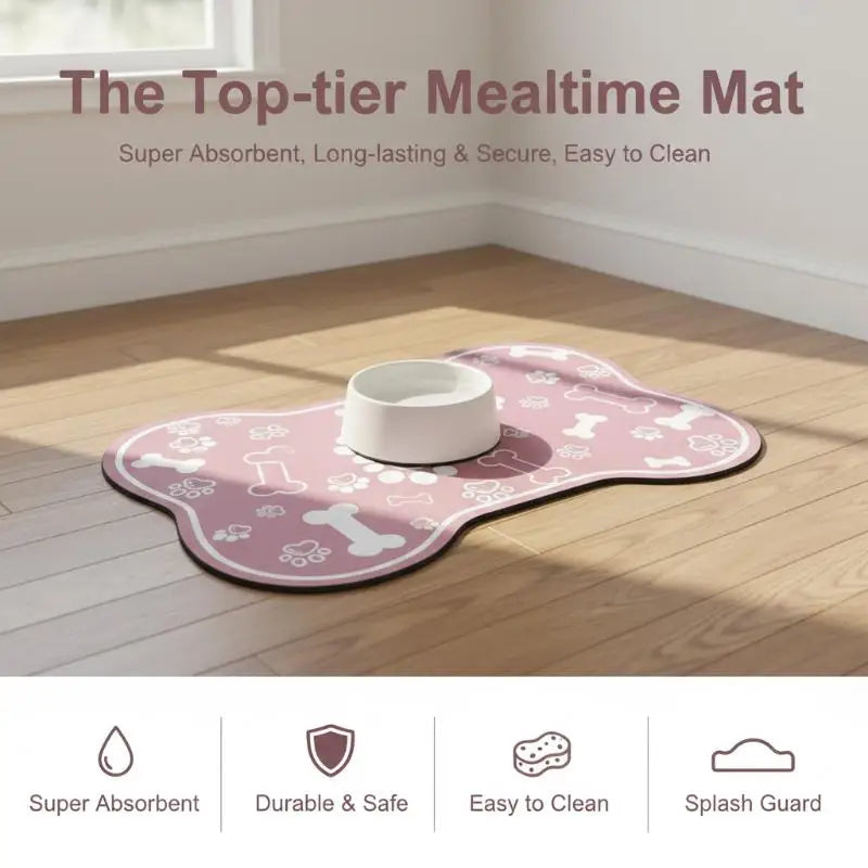 Non-Slip Pet Feeding Mat – Absorbent & Waterproof Bowl Placemat