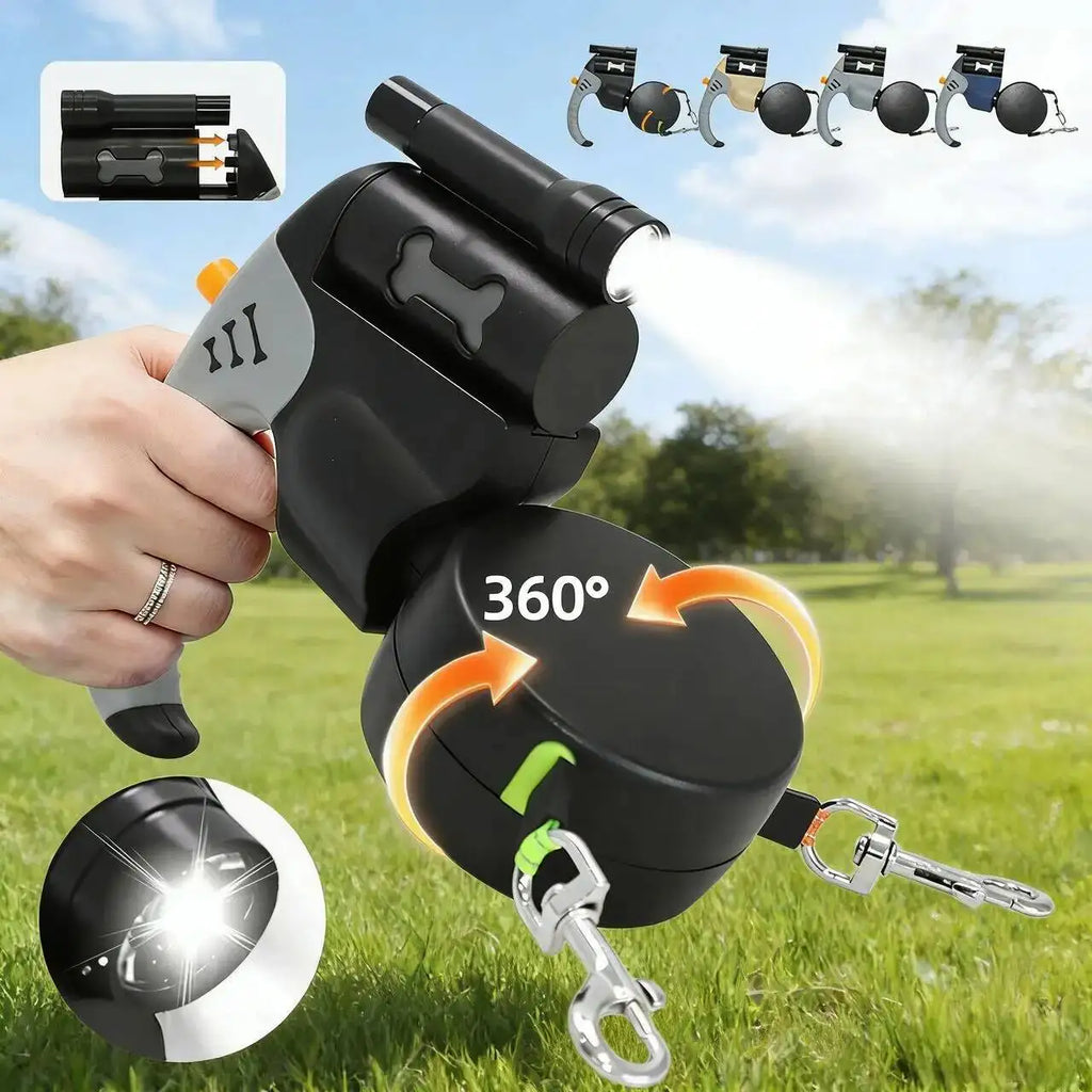Dual Dog Retractable Leash – 3M Double-Headed Lead with LED Light
