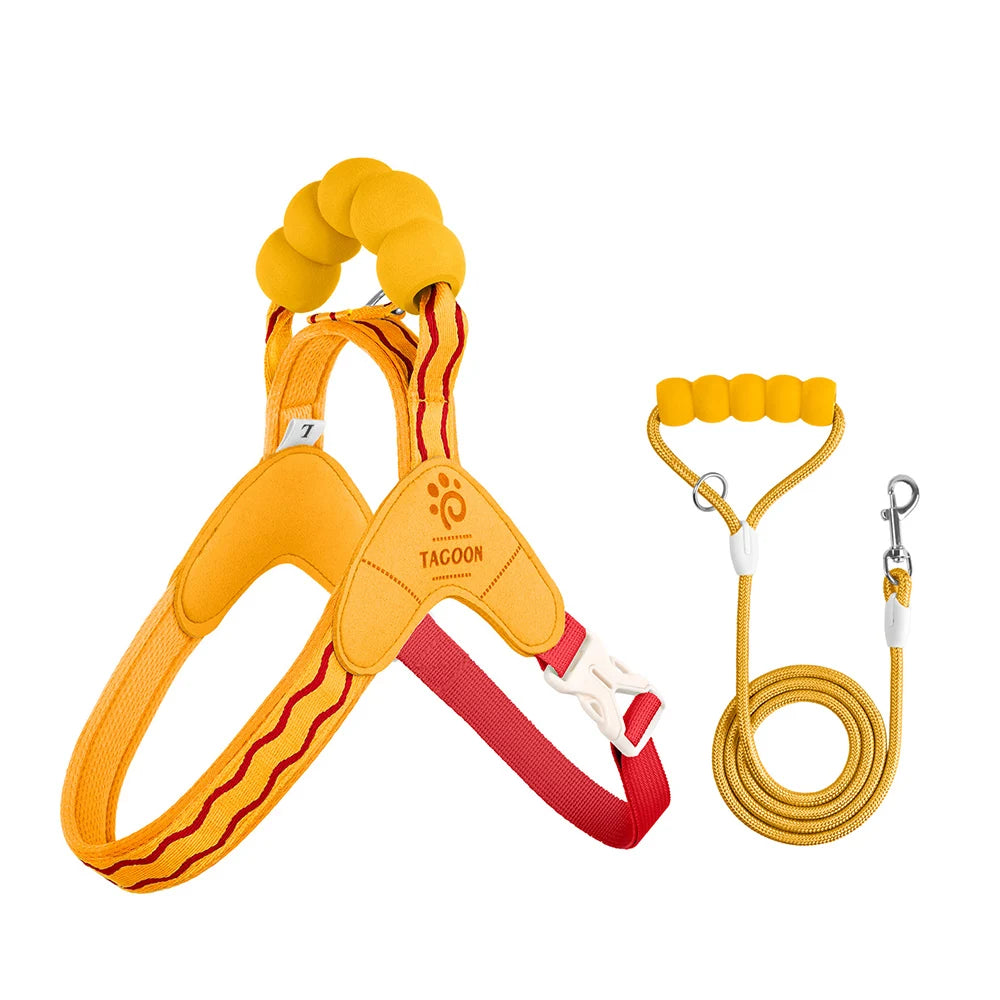 Soft Dog Harness & Leash Set – Breathable Vest for Small Pets