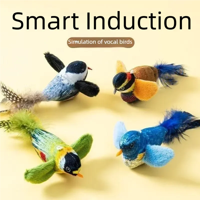 Interactive Flapping Bird Cat Toy – Chirping Sound & Plush Design
