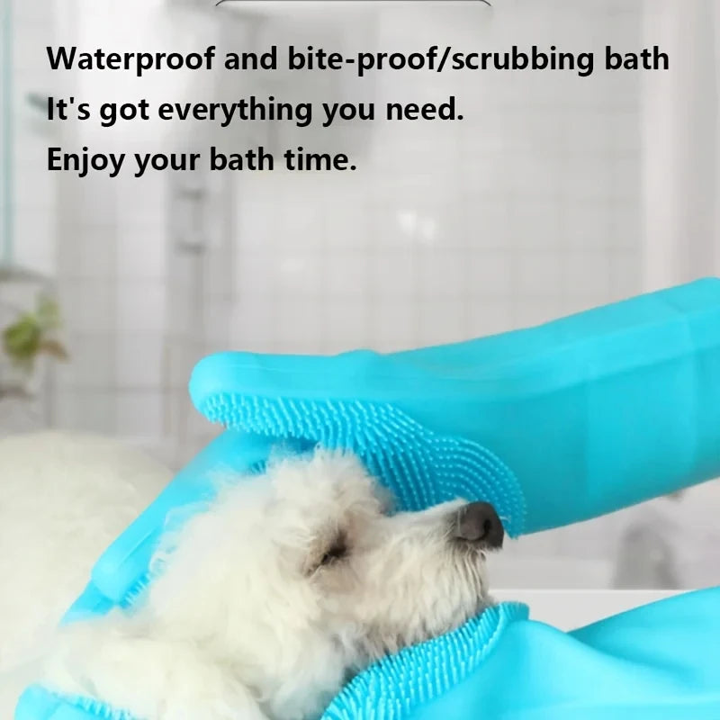 Silicone Pet Bathing Gloves – Grooming & Cleaning Scrubber