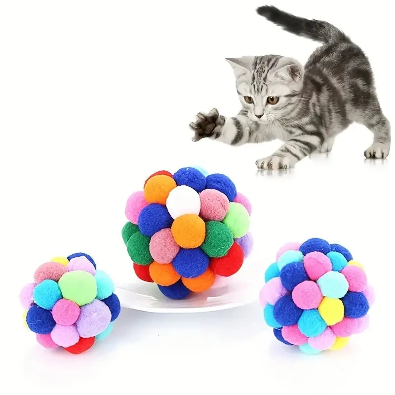 Cat Plush Bell Balls – Colorful Interactive Toy Set
