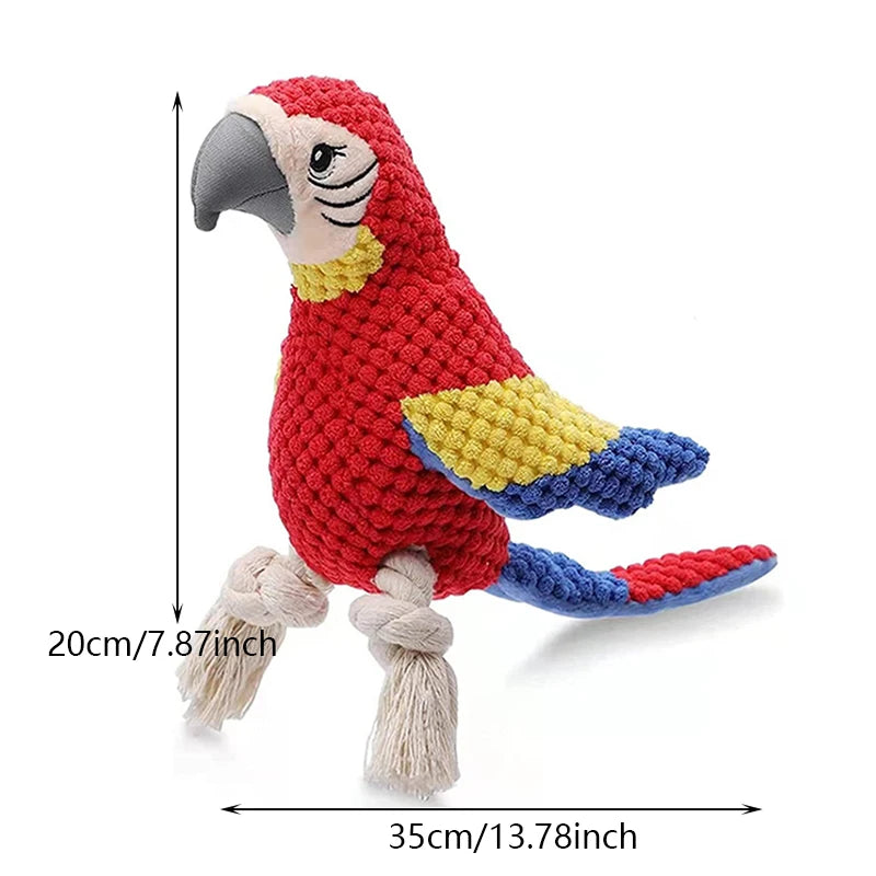 # Product Title

**Parrot Squeaky Dog Toy – Fun Plush Toy for Small & Medium Dogs**