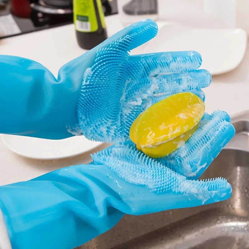 Silicone Pet Bathing Gloves – Grooming & Cleaning Scrubber